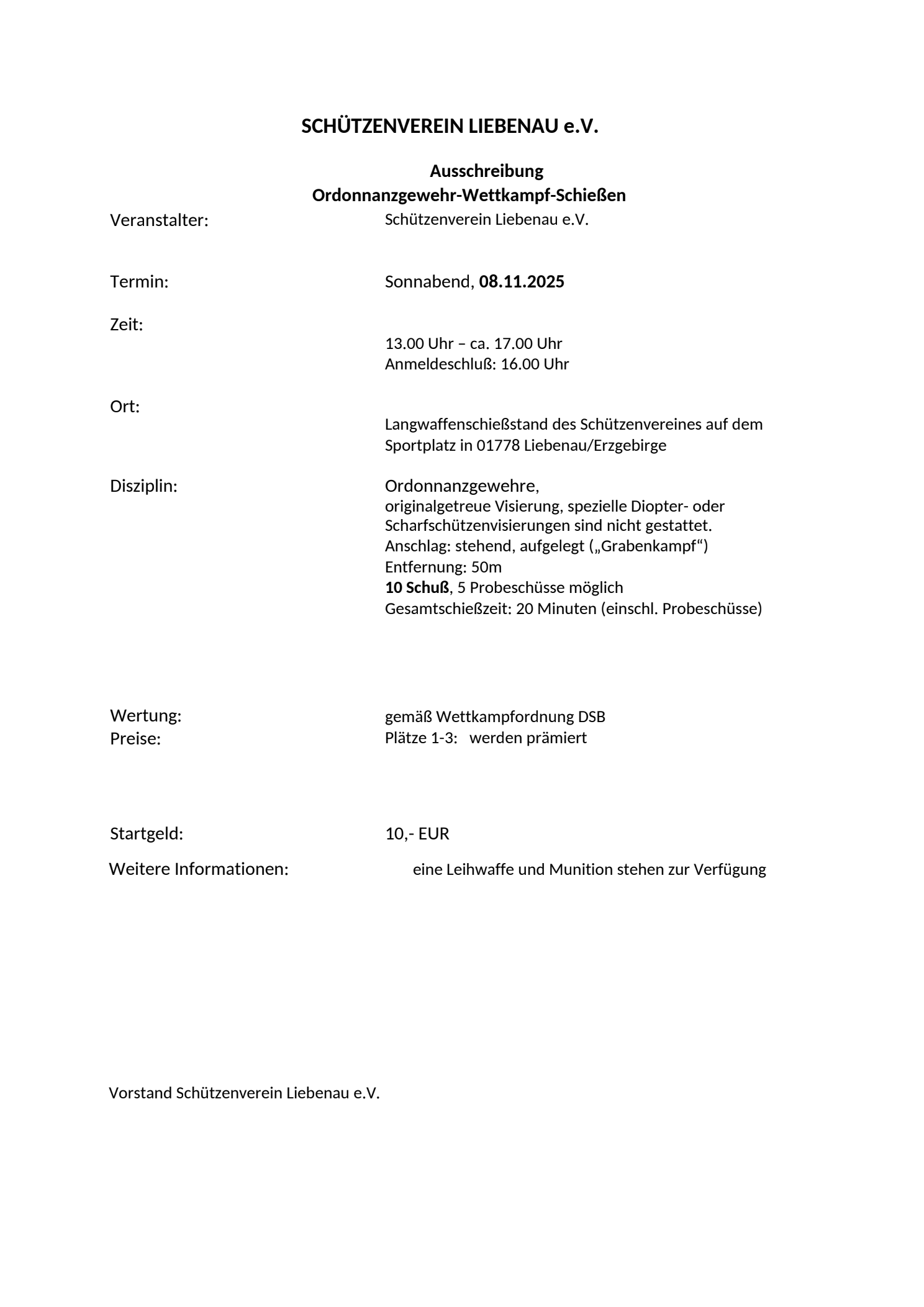 ORD Liebenau - Einladung